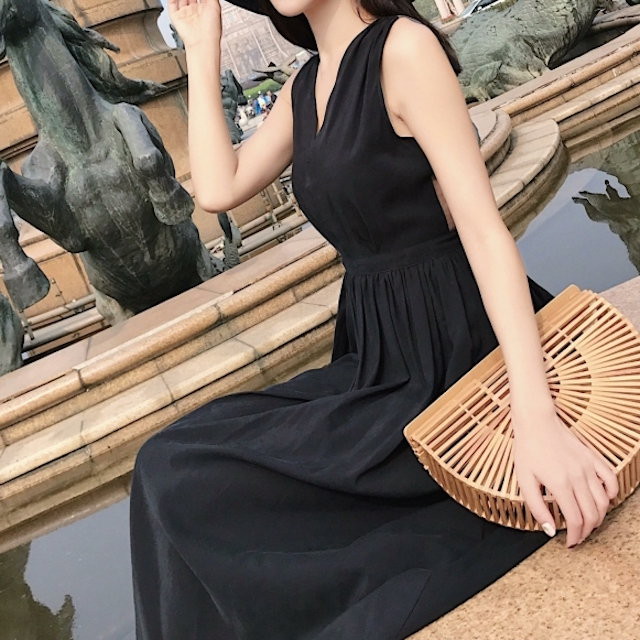 Sg0792 ノースリーブ マキシワンピース 背中あき ワンピース マキシワンピース マキシワンピ リゾート マキシ ワンピース 夏 ロングワンピース Vネック 無地 ３０代 ４０代 ２０１９ 人気 新作 韓国 30代 40代の大人の女性向けファッション総合店 Life Is