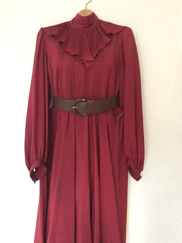 つけ襟付き クラシカルレトロワンピース 昭和レトロ セレクト古着 おひさま洋品店 Online