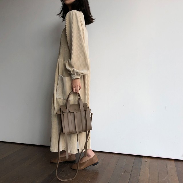 ワンピース 大きいサイズ コーデュロイワンピース シャツワンピース Vネック ウエストマーク ワンピース 韓国ファッション 韓国デザイン オルチャン 新作ワンピース 春服 春新作 新作 Leaflower 001 リーフラワー レディースファッション専門店