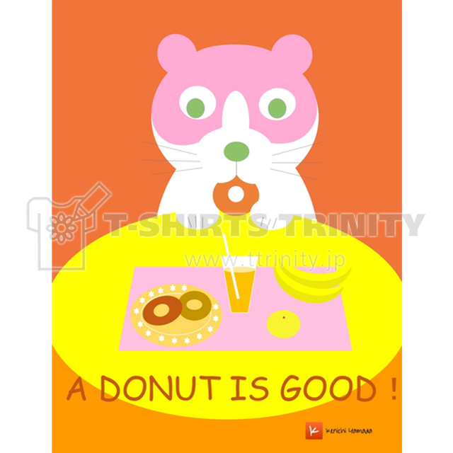 ｔシャツ ニャンコ ドーナツ オレンジ 画家 山田けんいち Web Shop