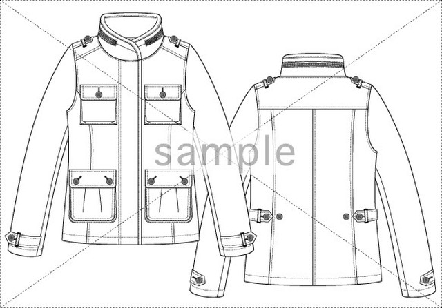 ジャケットデザイン画 ファッションイラストストア