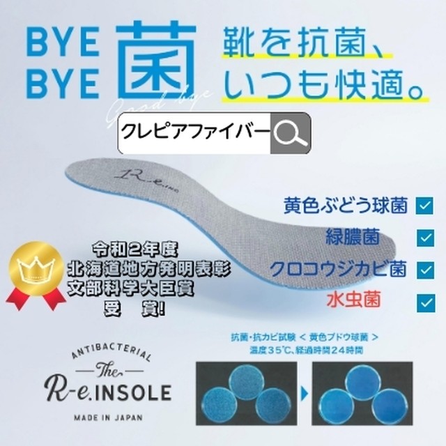 R Eインソール 中敷き Lサイズ 抗菌 防臭 消臭 インソール 中敷 特許繊維クレピアファイバー 足サラサラ 水虫 父の日 R E Inc Official Ec Shop