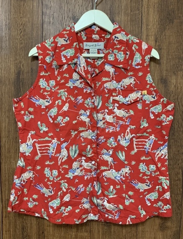 ウエスタン カウボーイ 動物 馬 闘牛 ノースリーブ 袖なし ベスト Usa アメリカ Used ユーズド Vintage ヴィンテージ 古着 Club723 N05 Club723