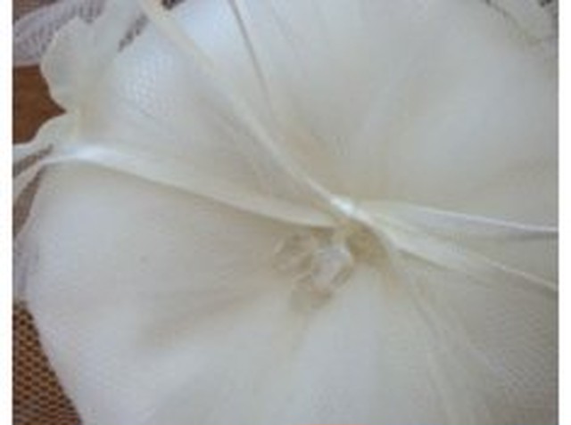 小花とチュールのリングピロー手作りキット イタリア製サテン使用 スパイスオブウエディング