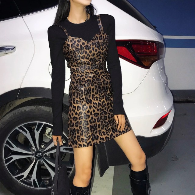 leopard camisole dress 2peace