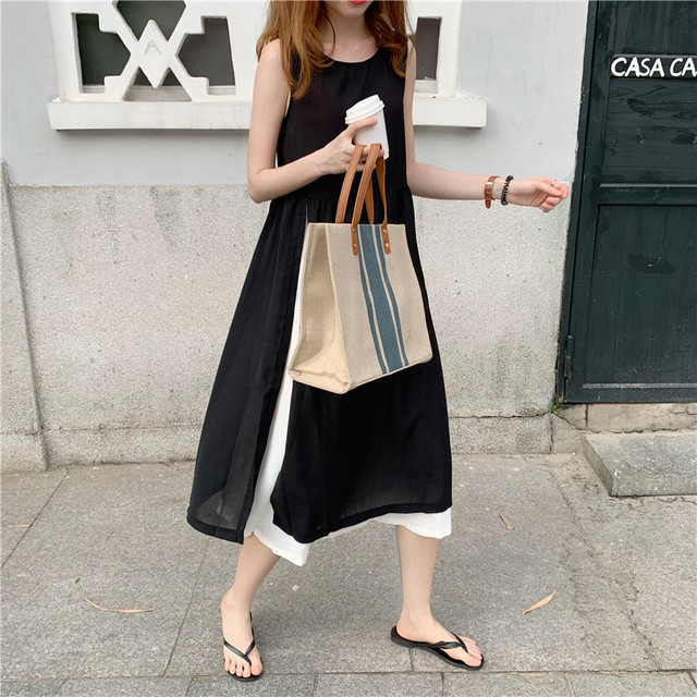 特選 サイドプリーツ ワンピース プリーツ レディース プリーツワンピース ロングワンピース ロング丈 ノースリーブ ラウンドネック 切り替え スリーブ ミモレ丈 大人 夏コーデ シンプル 送料無料 Rw レディース 韓国ファッション 直輸入通販 セクシー