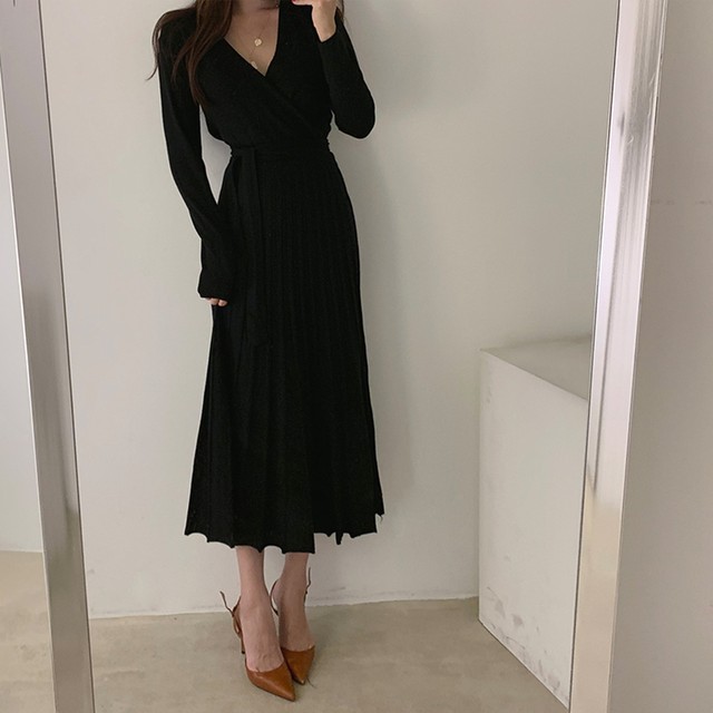 カシュクール ウエストリボン プリーツ ワンピース レディース 春 ロング Vネック 長袖 ウエストリボン スリム オフィス フォーマル プリーツワンピース きれいめ Officewalaa オフィスワラア レディースファッション スタイル カシュクール ウエストリボン プリーツ ワンピース レディース 春 ロング Vネック 長袖 ウエストリボン スリム オフィス フォーマル プリーツワンピース きれいめ Officewalaa オフィスワラア レディースファッション スタイル