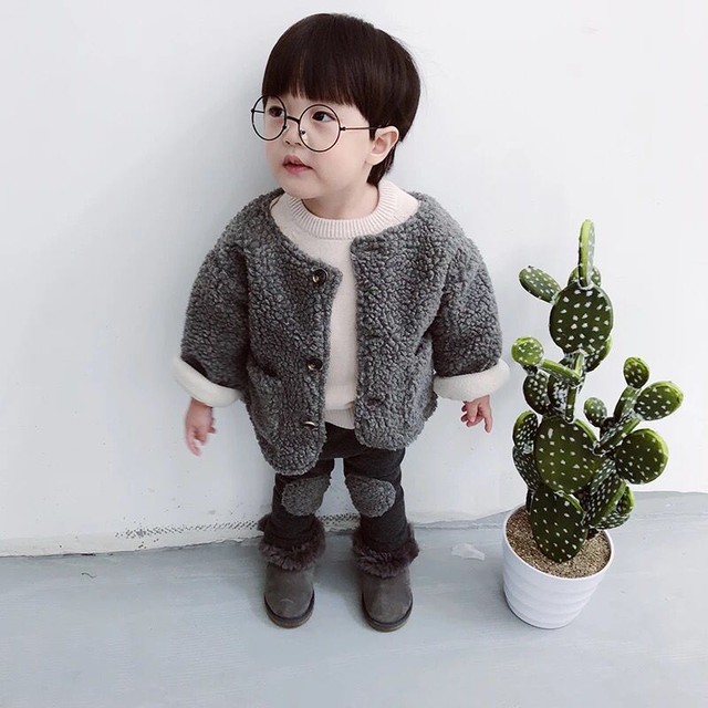 子供服 キッズ ベビー服 かわいい ボアアウター 秋冬 防寒 Dyh海外子供用品