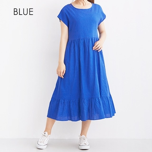 Merlot メルロー コットンリネン2wayティアードワンピース Loosey Goosey