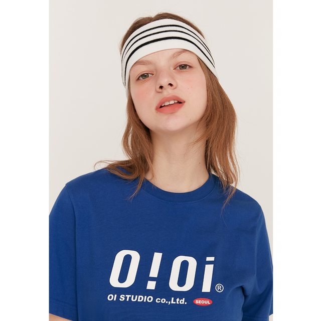 5252 By Oioi Signature T Shirts Blue 正規品 韓国 ブランド 半袖 T シャツ Bonz 韓国ブランド 代行