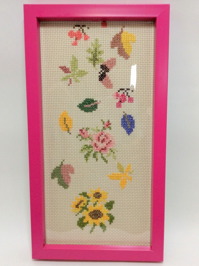 クロスステッチ 花 葉 実 リハビリ応援バザー