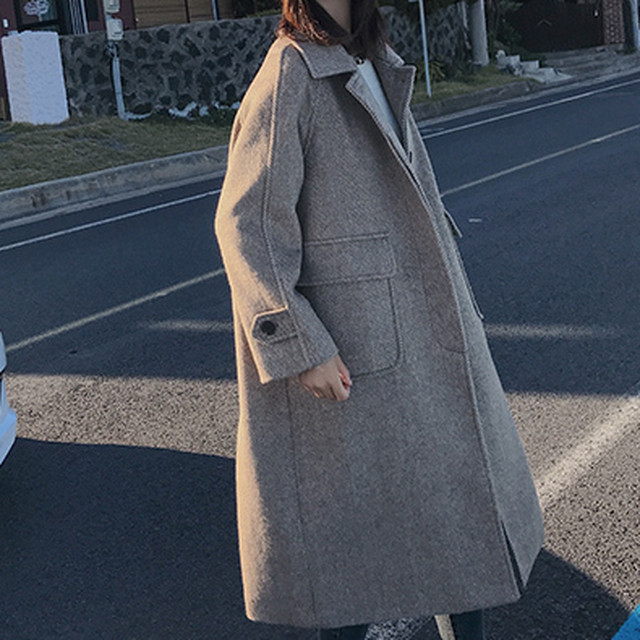 アウター レディース 秋冬 コート ステンカラーコート ロング丈 ツイード柄 ベーシック ゆったり オーバーサイズ 大人可愛い 大人カジュアル ポケット付き Prism One プリズム ワン