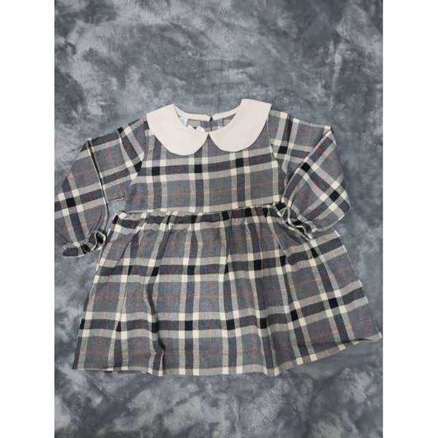 韓国子供服 キッズ 女の子 110 ワンピース チェック柄 子供服 韓国子供服 長袖 Japan Classic Store
