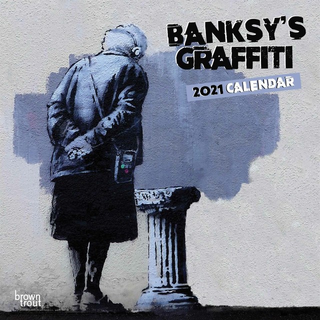 送料無料 21年 カレンダー バンクシー Banksy 落書き 風刺ストリートアート グラフィティ おしゃれ インテリア ディスプレイ 輸入雑貨 Hachinohe Base 1518