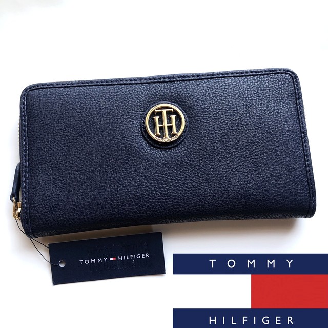 Tommy Hilfiger トミーヒルフィガー 長財布 ウォレット ゴールド ジップ ネイビー Global Standard Store