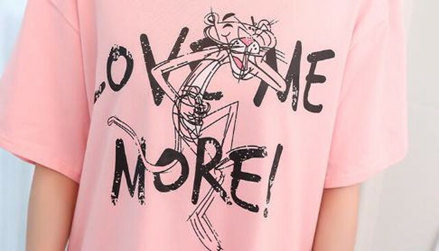 レディース ロングtシャツ シャツワンピ ルームウェア ロンt ピンクパンサー バックプリント 送料無料 Dressyなファッション モード ゴスロリのお店 Ladies Fashion Seasonz