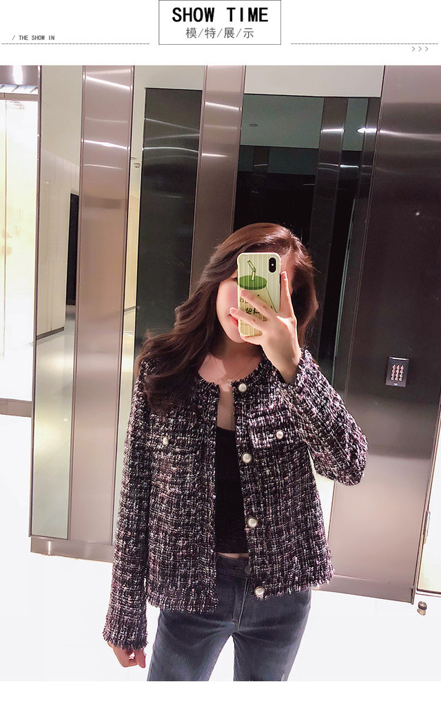 ピンクパールラブリーツイードジャケット レディース ミディアム 通勤 カジュアル パールボタン フリンジ ピンク ブルー ブラック ウッディーベース1号店