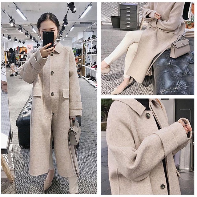 ステンカラーコート レディース ロング シングルボタン ラグラン袖 ゆったり メルトン アウター A Command コマンドプラス