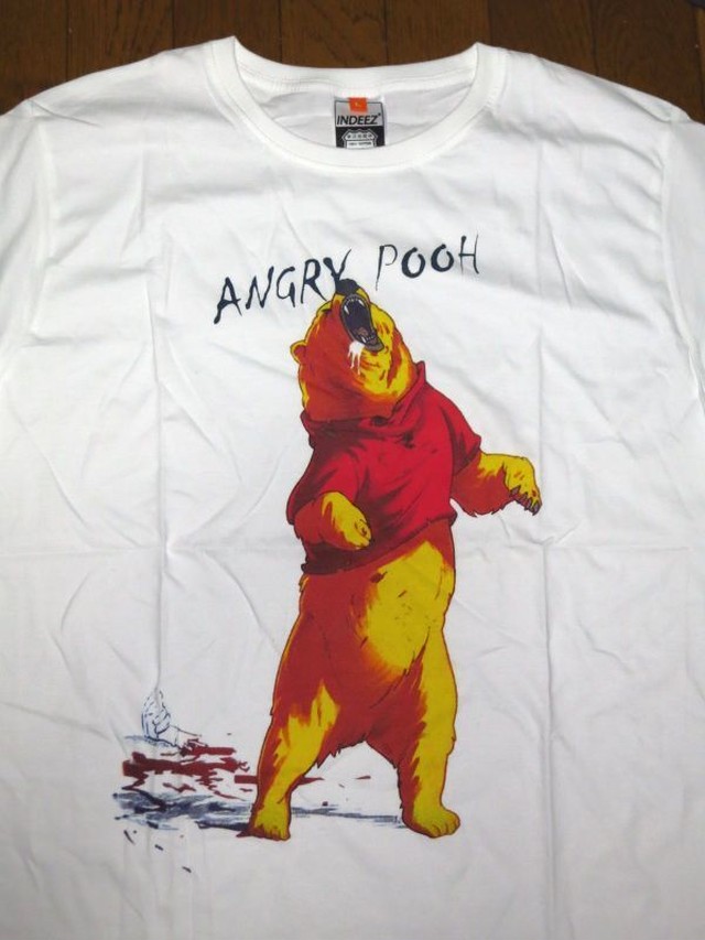 Angry Poh くまのプーさん パロディーtシャツmlサイズ白ブラックジョークシュール面白ボケアウトドアサーフィンダンス通販販売新品通販売新品 輸入アパレル 海外ファッションの ｎａｙｅｆｓ ネイエフス