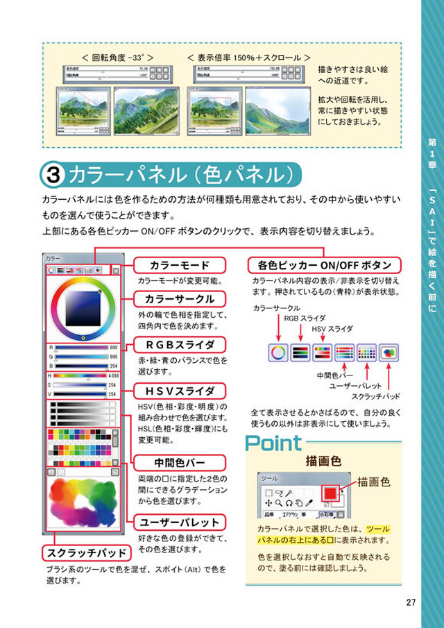 パソコン絵画 ペイントツールsaiの教科書 1 説明 実践 初級 編 パソコン絵画教室 夢具箱 Base店