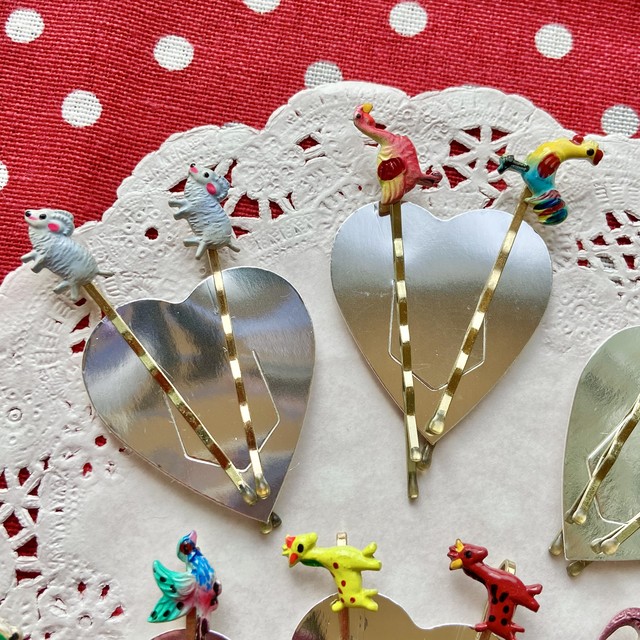 昭和レトロ オモチャモチーフ ヘアピン 2本セット ケダマヤ商店