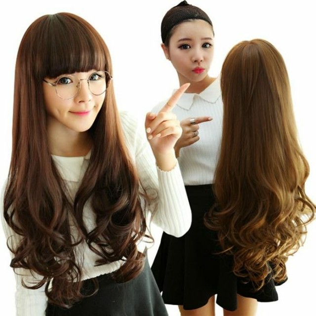 即納 ライトブラウン 巻き髪 ネット付 ロングカール ウィッグ Mistral