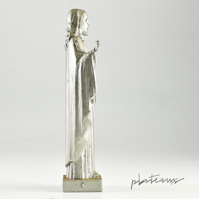 右手を上げるキリスト像 プラスチック シルバー Robotrobot