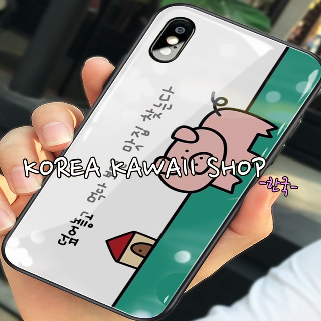 ハングルアイテム 豚さんのハングルiphoneケース Korea Kawaii Shop
