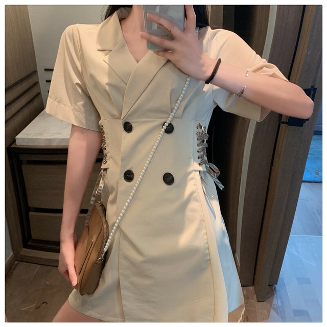 429 ワンピース 編み上げ ポロシャツ風 Fourseasons