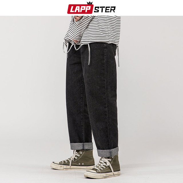 Lappsterメンズブルージーンズハーレムパンツメンズeseストリートデニムバギーワイドレッグルーズパンツプラスサイズ5xl 大きめサイズ ワイドパンツ Lappster公式ストア Efect