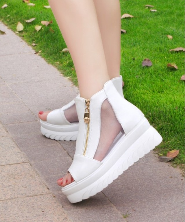 厚底サンダル ブーツ ウェッジサンダル 歩きやすい ウェッジソール 春夏 靴 ヒール 大きいサイズ レディース シューズ シースルー Ptnym1367 Shop Suba