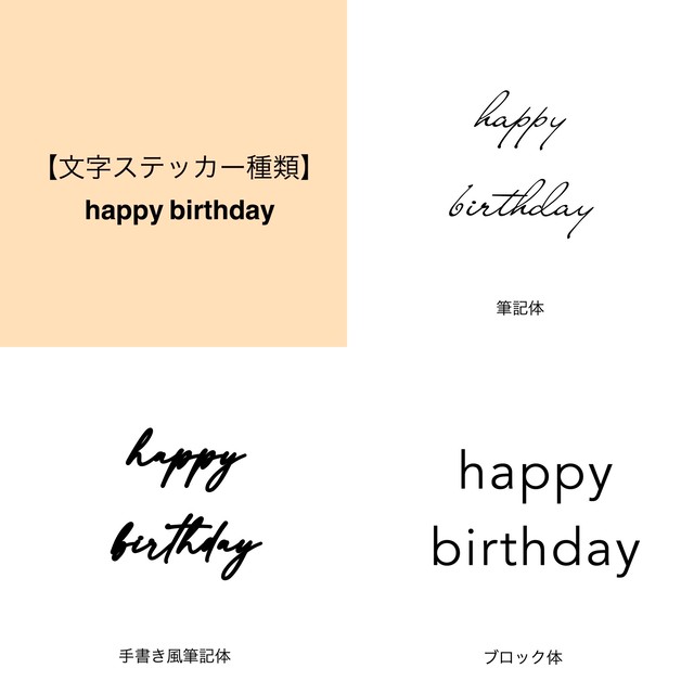 Happy Birthday 文字ステッカーキット Gummy