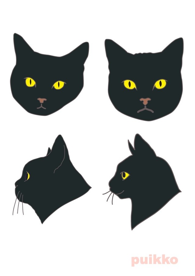 イラストデータ 猫の顔 Puikko