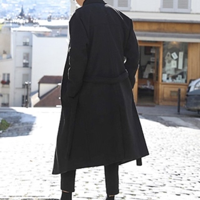 全2色 メンズ ロング マントコート ウエスト ベルト付き あぱれる泥棒