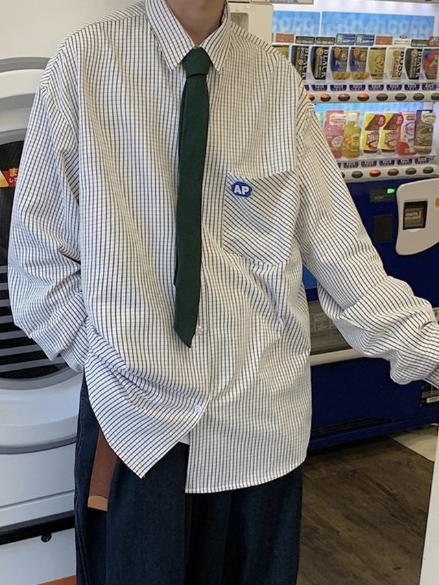 トレンドカジュアルネクタイ付きシャツ Sb01127 韓国メンズ