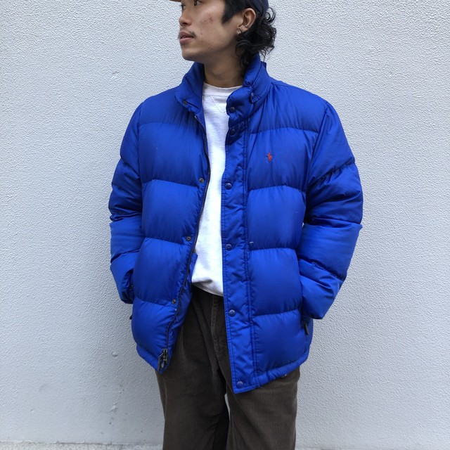 ブルー Polo By Ralphlauren ポロ ラルフローレン ダウンジャケット 青 M Slut Albatross Vintage