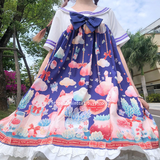 Lolita Op Dress ロリータドレス ワンピース ロリィタ お茶会 撮影 Cosplay イベント 甘ロリ ブラック パープル ブルー Mintcat Lolita Op Dress ロリータドレス ワンピース ロリィタ お茶会 撮影 Cosplay イベント 甘ロリ ブラック パープル ブルー Mintcat
