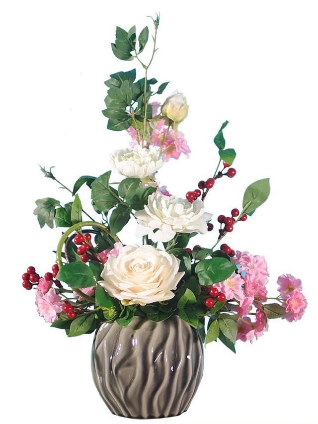 造花 インテリア 雑貨 花束 インテリアフラワー お部屋の装飾 フラワーポット入り 造花ブーケ 株式会社リタホーム