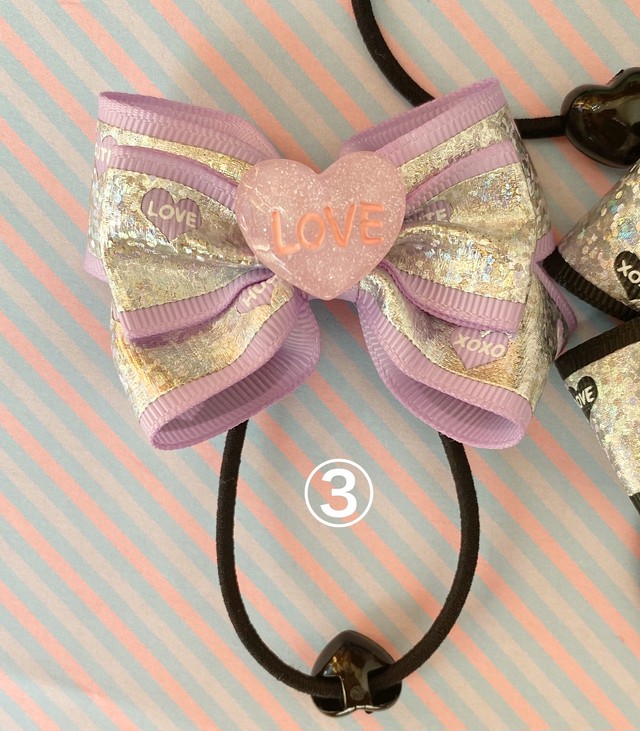 送料無料 ヘアゴム リボン ヘアアクセサリー 子供 キッズ 小学生 女の子 プレゼント ポップ 蛍光 Js かわいい Oribon Ya