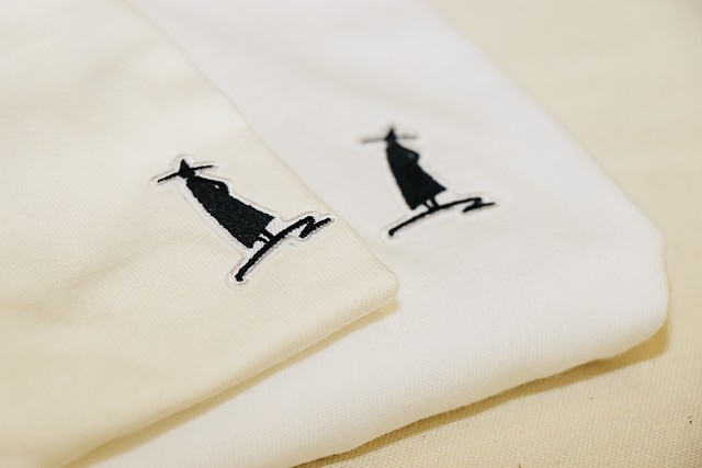 大人用 たゆたう刺繍ワッペンｔシャツ Utanokotoba