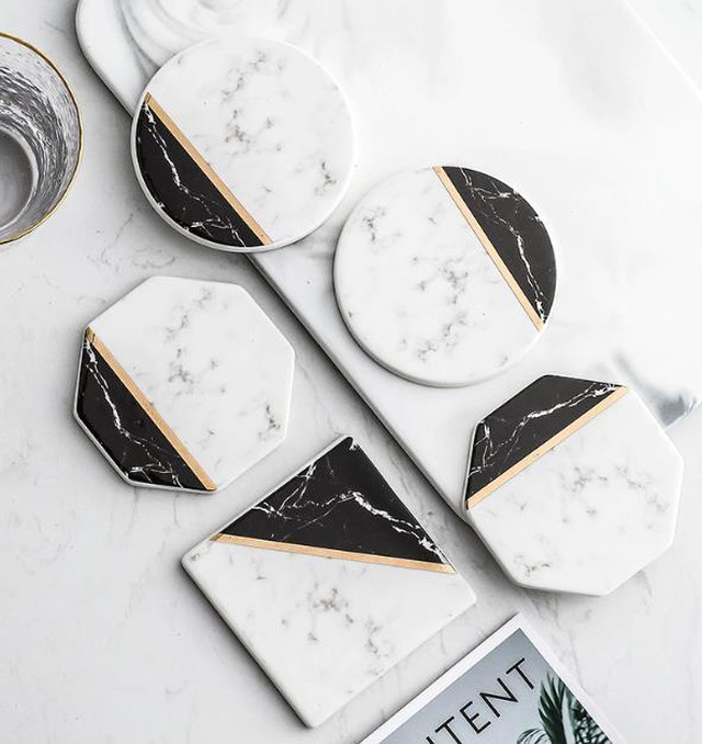 大理石プレート 韓国インテリア インテリア コースター 大理石 モノトーン シンプル アクセサリートレー 韓国子供服 Dear でぃあどっと
