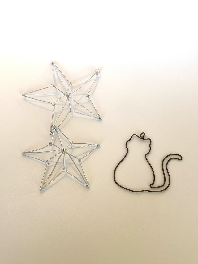 猫のパステル ワイヤーアート3枚セットby Earth Artist Koji Shinoda Elephant Tree