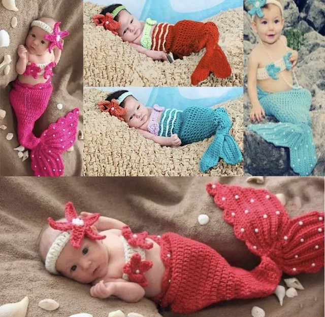 Kids Baby ニューボーンフォト用 マーメイド衣装３点セット Maile