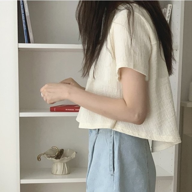 プルオーバー シャツ レディース 半袖 トップス 韓国 ファッション レディース 夏 カットソー フレア 体型カバー シンプル かわいい 夏服 コットン Tee Vestito