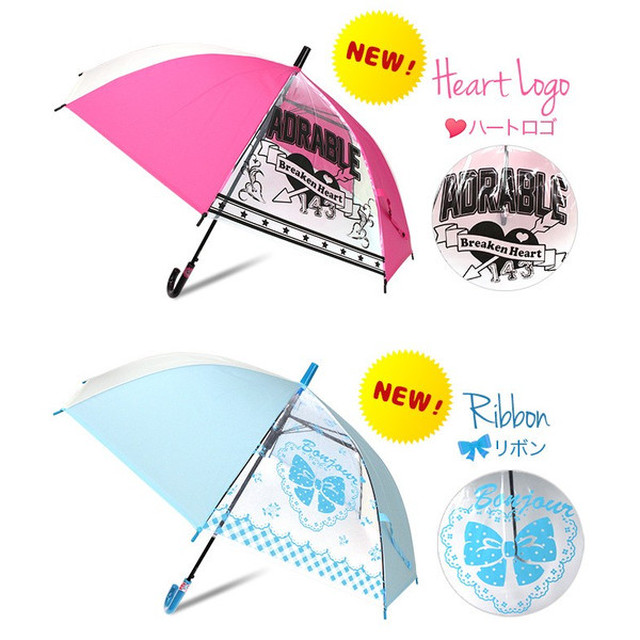 傘 キッズ 女の子 透明窓付 長傘 雨傘 かわいい 子供傘 ワンタッチ ジャンプ Cocoarum