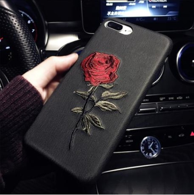 Iphone7 8 ケース 薔薇 バラ 刺繍 オシャレ 可愛い カバー 黒 Zafa065 Unveil