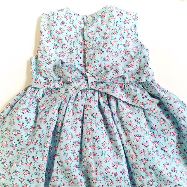 爽やか パステルブルー スモッキングワンピース Heart Spring スモッキングワンピースと可愛い子供服のお店