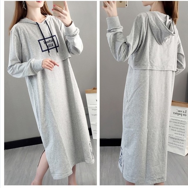 シャツワンピース ロング丈 長袖 マーベル Tシャツ パーカー ワンピース レディース カットソー ワンピ パーカーワンピース オーバーサイ Basecamp49