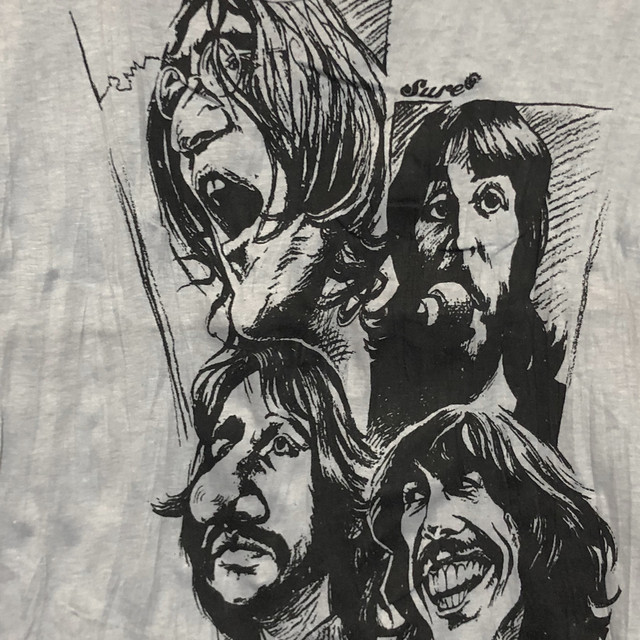 送料無料 ロック バンド Tシャツ The Beatles Illustration Light Gray Kids T Shirts L ザ ビートルズ イラスト ライトグレー キッズ Tシャツ L ロックtシャツ バンドtシャツ Piggies