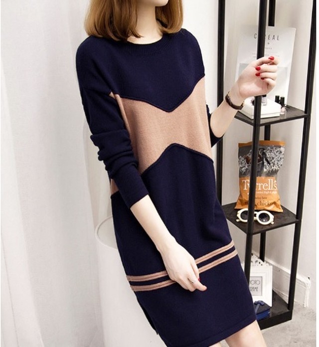 ニットワンピース レディース 秋冬 ニットワンピース 膝丈 きれいめ Dailymode11